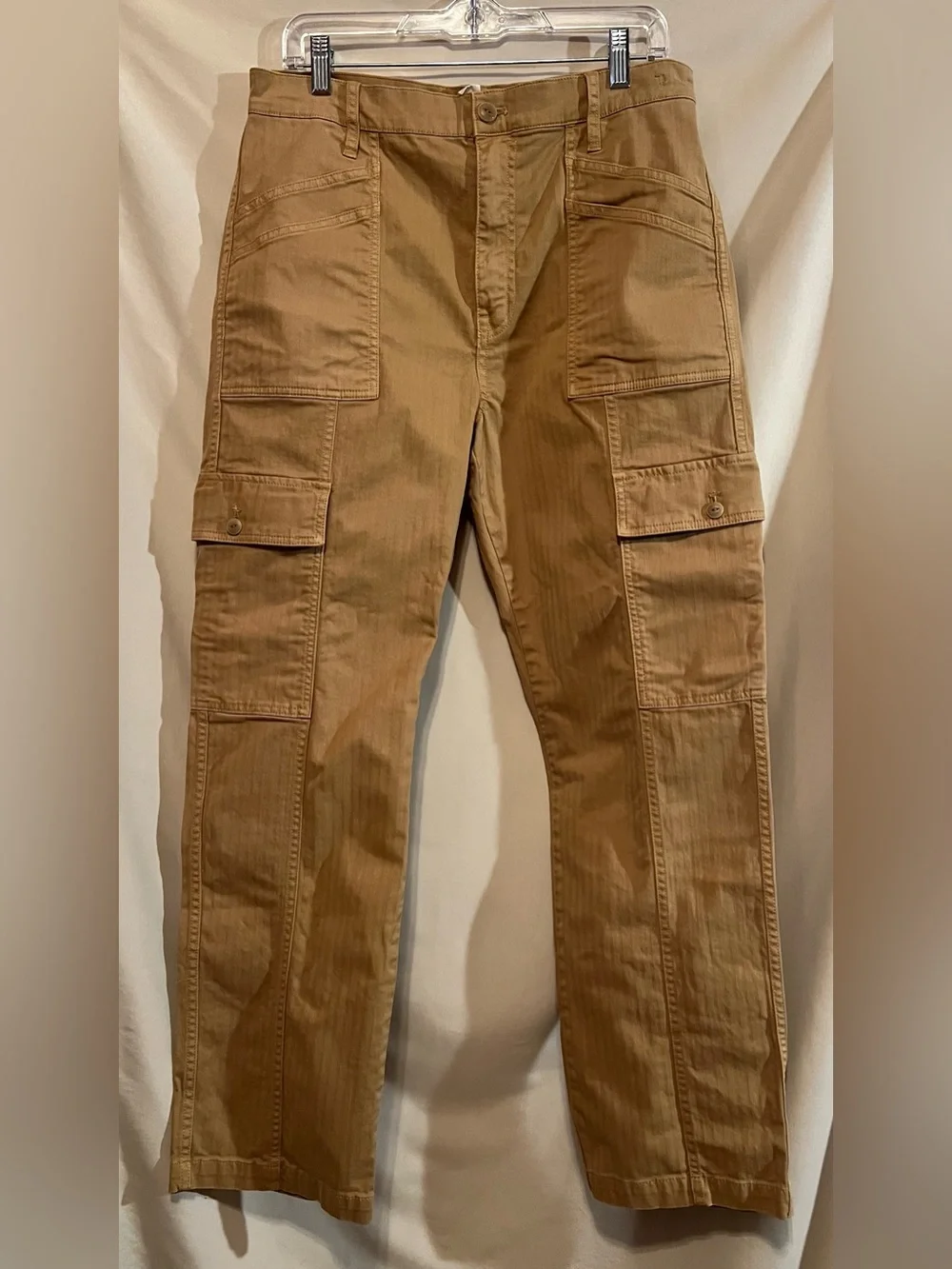 Madewell Garment Dyed 90’s High-Rise Straight Cargo Pants in Tan- Size 30